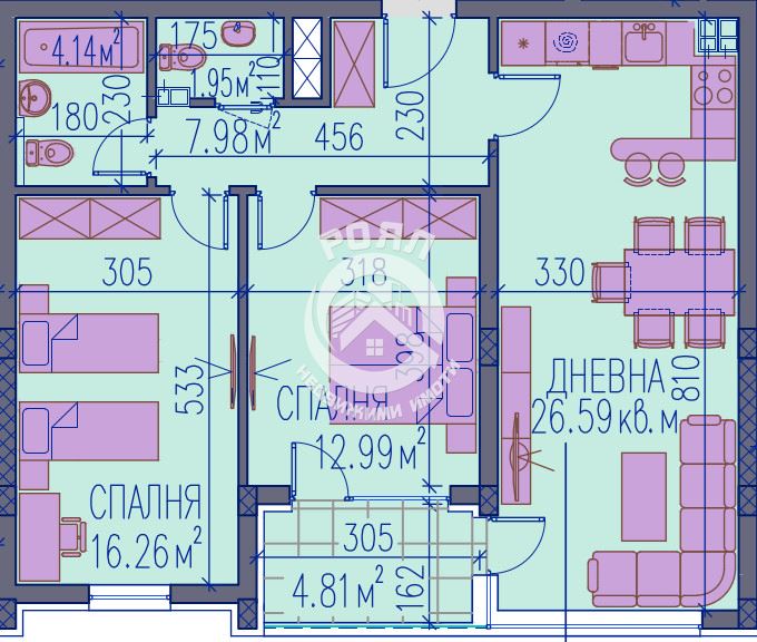 Роял имоти продава тристаен нов апартамент, Каменица 2, Пловдив - 0