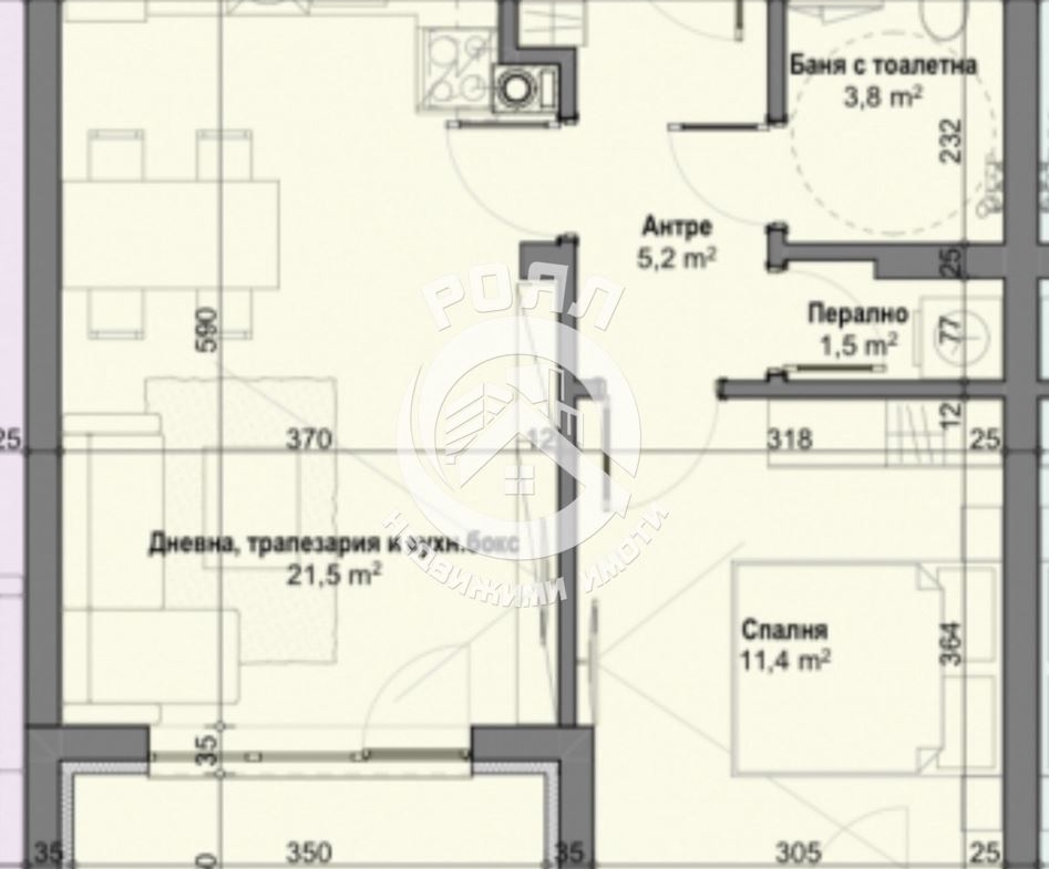 Роял имоти продава 2 стаен апартамент с АКТ 16 и Паркомясто в цената - 0