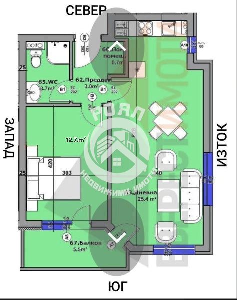Роял Имоти продава двустаен апартамент в кв.Беломорски, гр.Пловдив - 0