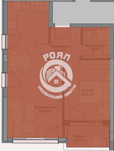 Роял имоти продава двустаен апартамент в луксозна сграда пред АКТ 16 кв.Остромила ,Пловдив - 0