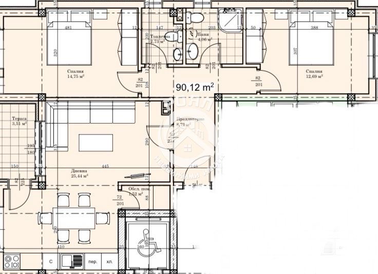 Роял имоти продава тристаен апартамент, пред акт 14 в кв.Прослав, гр.Пловдив - 0