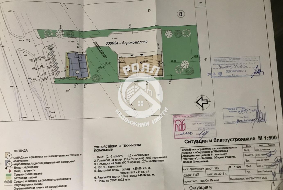 Роял Имоти продава парцел УПИ за промишлено строителство в с. Кадиево - 0