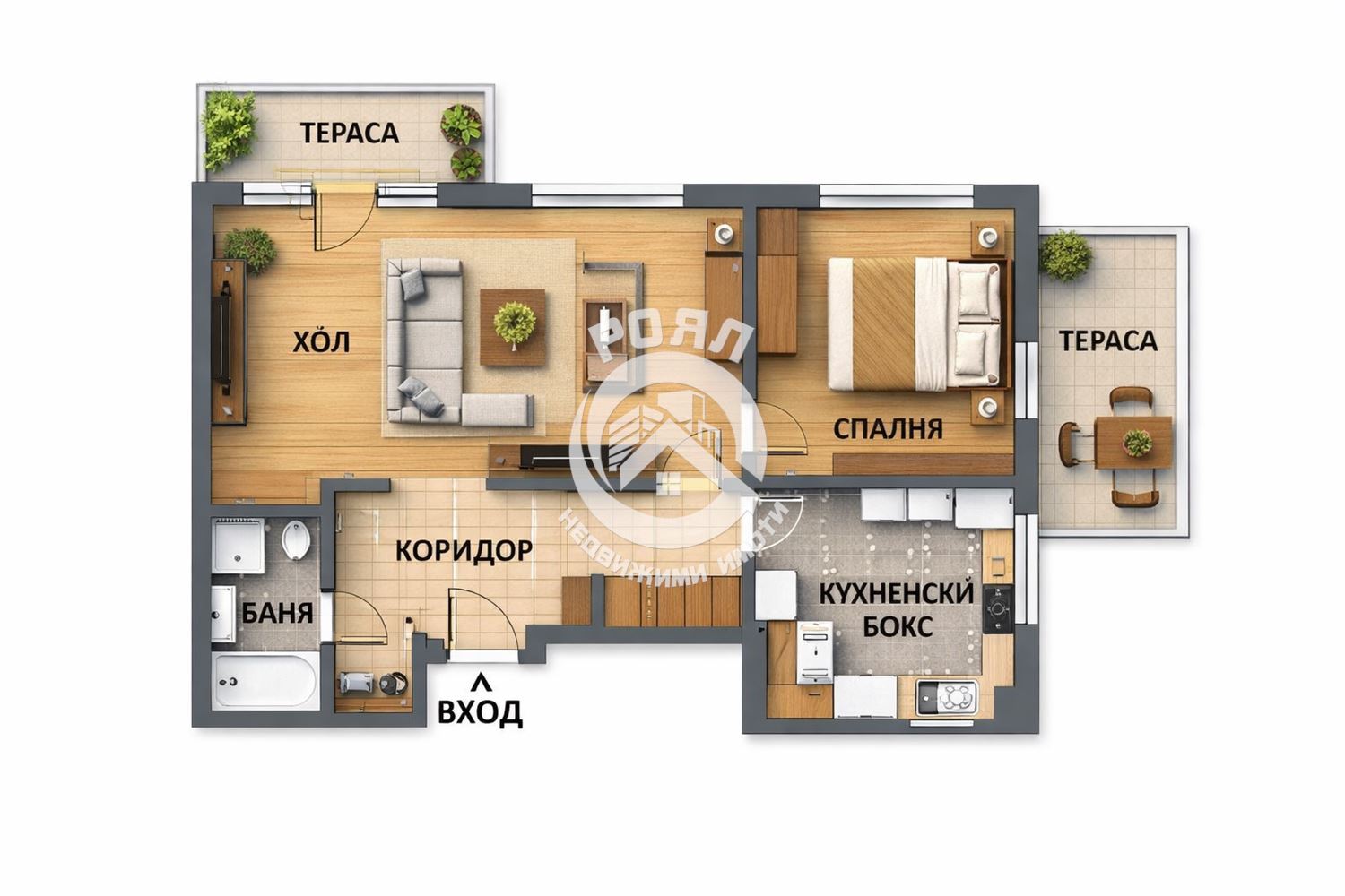 Роял имоти продава ТОП ЦЕНТЪР, двустаен апартамент в град Асеновград - 0