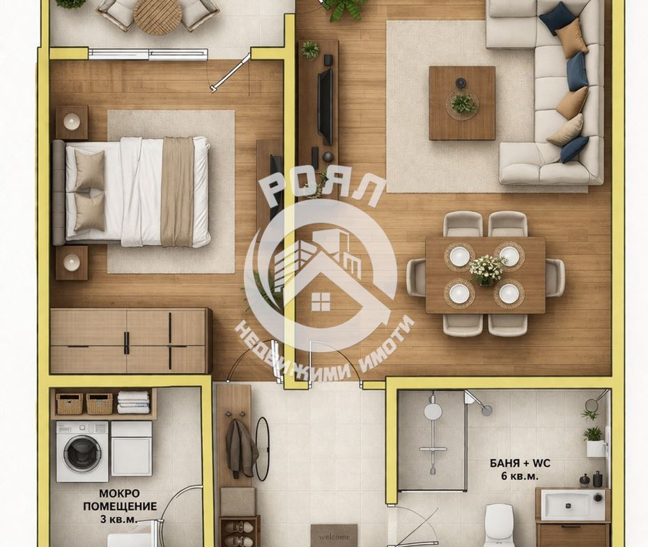 Роял Имоти продава двустаен апартамент в кв.Кючук Пяриж,гр.Пловдив - 0