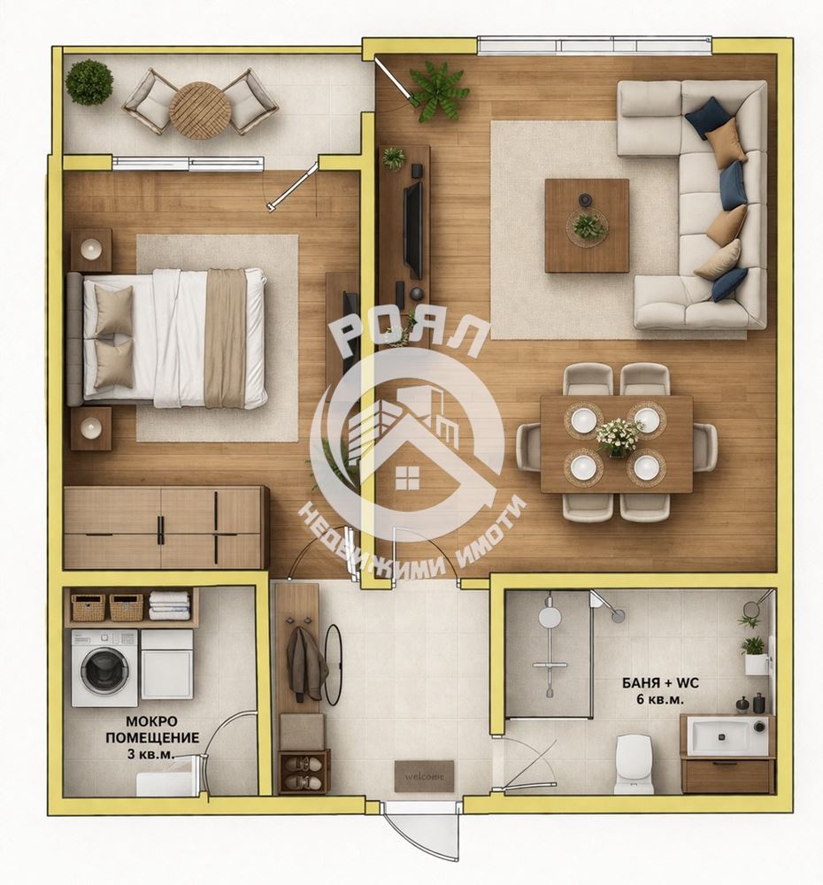 Роял Имоти продава двустаен апартамент в кв.Кючук Пяриж,гр.Пловдив - 0
