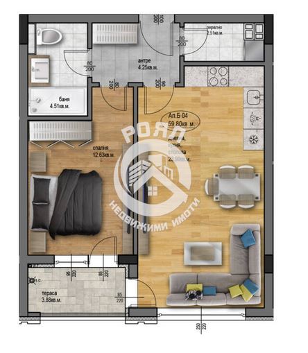 Роял Имоти продава двустаен апартамент в кв.Остромила - 0