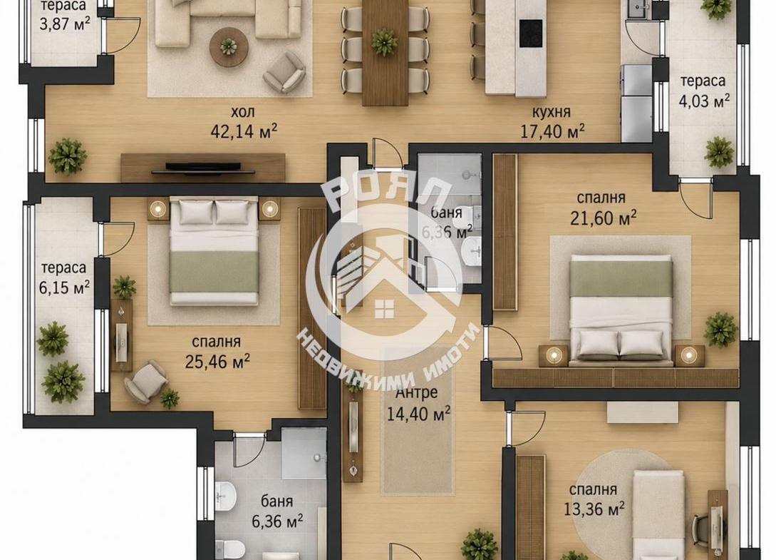 Роял Имоти продава Ексклузивно четиристаен апартамент в кв.Мараша,гр.Пловдив - 0